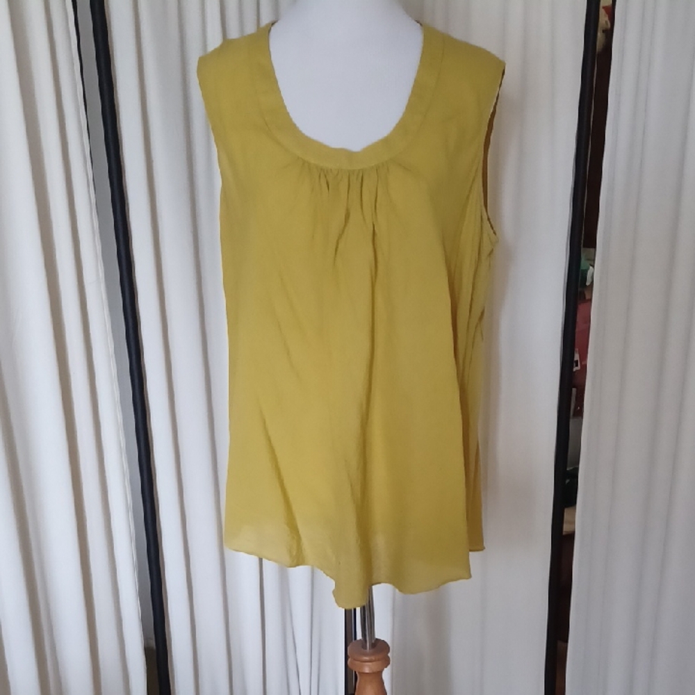 Coldwater Creek Chartreuse Sleeveless Blouse  Size 1X (16W/18W)  NWOT